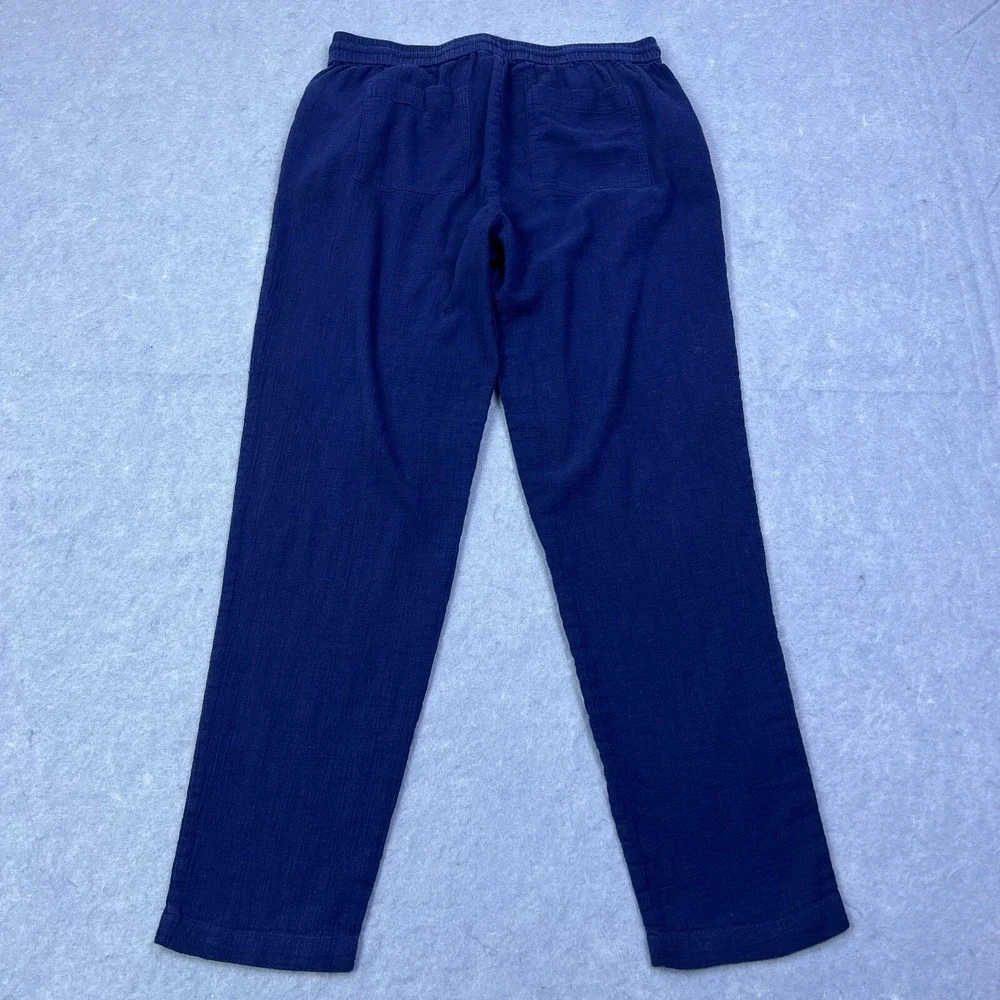 J.Crew Pants Womens‎ Small Blue Airy Gauze Textured Pants Drawstring Pockets